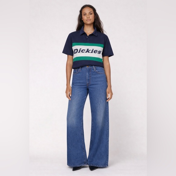 Dickies Tops - Dickies Navy Polo with Green and White Stripes